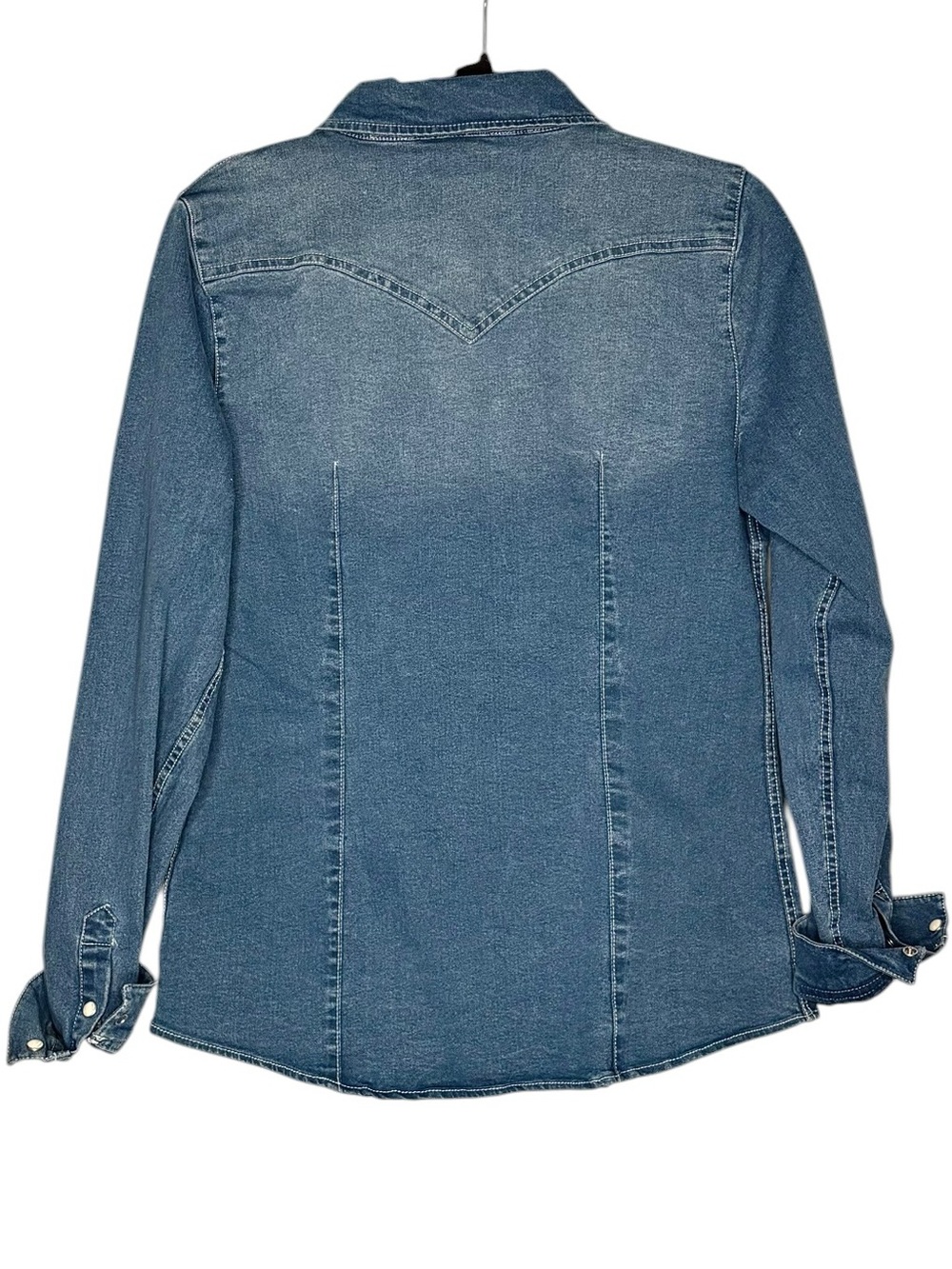 TRUE RELIGION WOMEN'S WESTERN DENIM SHIRT LARGE NEW - Picture 9 of 16